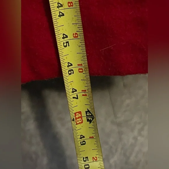 Vintage Long Red Double-Breasted Coat - Picture 10 of 11